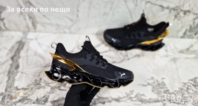 Nike Мъжки Черни Маратонки Със Златист Акцент👟Мъжки Спортни Обувки Код P1197, снимка 7 - Маратонки - 51707970