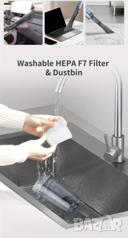 Прахосмукачка с Кабел 2 в 1 Simplus – Ръчна и Вертикална, 16000PA, 400W, HEPA Филтрация!, снимка 7 - Прахосмукачки - 52937387