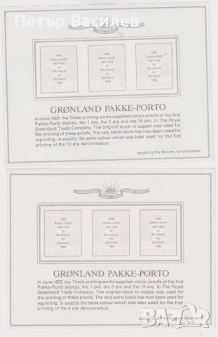 Чисти блокове Колетни марки 1905 Препечатки 1983 от Гренландия, снимка 6 - Филателия - 51108440