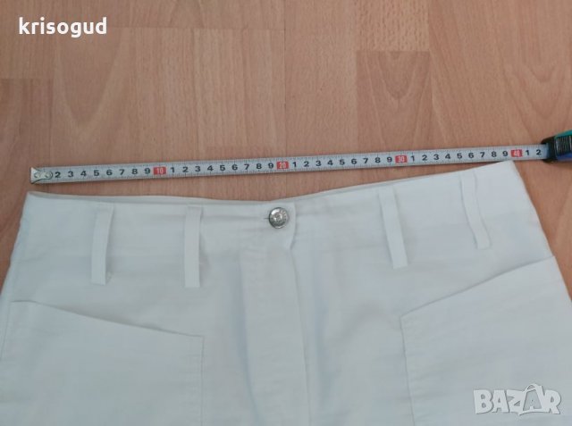 Елегантна бяла дамска пола, 100% полиестер, Българско производство, снимка 3 - Поли - 29399086