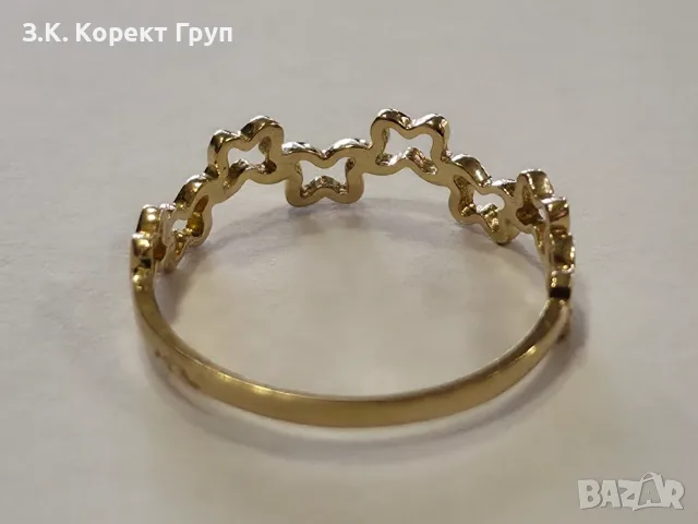Дамски златен пръстен 14К 585 / 1,00 гр., снимка 4 - Пръстени - 55840980