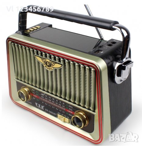 Ретро радио +соларен панел+ акумулатор , MP3 , със стилен дизайн, VXR, снимка 5 - Тонколони - 29272592