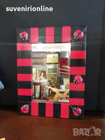 Огледало с дървена рамка , снимка 2 - Огледала - 36813195