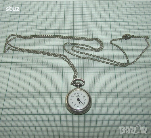 Дамски часовник, колие за врат, швейцарски, механичен