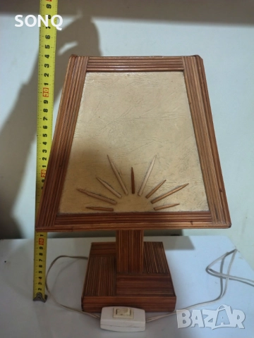 Интересна Стара Дървена Настолна Лампа, снимка 6 - Антикварни и старинни предмети - 52961030