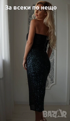 Дамска Дълга Блестяща Пола Код S374, снимка 2 - Поли - 52684809