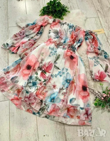 шифонени флорални рокли , снимка 10 - Рокли - 50872192