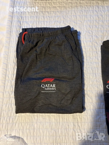 Комплект пижама Qatar Airways Бизнес Класа Formula 1 Pyjamas унисекс размер М червено и сиво 2026, снимка 4 - Пижами - 54020791