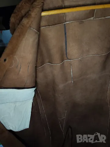 Мъжко кожено палто/шуба с подплата XL, снимка 7 - Палта - 48370822