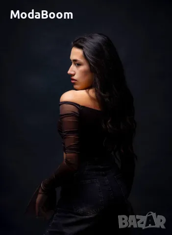 Черен дамски топ , снимка 2 - Корсети, бюстиета, топове - 48428342