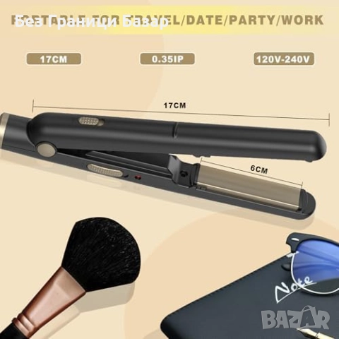 Нова Портативна мини преса за къса коса, бързо загряване, керамични плочи, снимка 7 - Преси за коса - 52257310