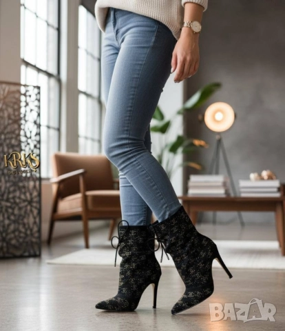 дамски боти на ток versace miu miu chanel , снимка 5 - Дамски боти - 52031515