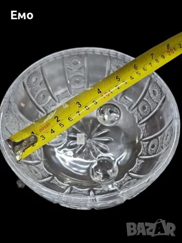 Елегантна стъклена купичка с капаче за ядки и бонбони, снимка 3 - Други - 48181200