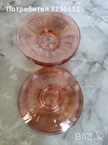  Сервиз за торта стъклен от соца, снимка 4 - Сервизи - 42518394