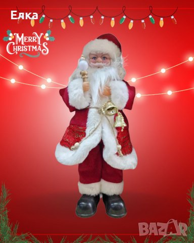 Дядо Коледа със светеща факла, снимка 2 - Декорация за дома - 42836425