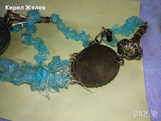 ИЗУМИТЕЛНО КРАСИВА ПОСРЕБРЕНА КРИСТАЛНА ЕТНО - АРТ СТИЛ ОГЪРЛИЦА РЪЧНА ИЗРАБОТКА 34781, снимка 12 - Колиета, медальони, синджири - 39193162