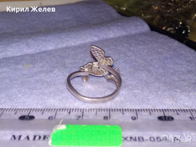 ФИГУРАЛЕН ФЕШЪН АРТ СРЕБЪРЕН ПРЪСТЕН ПЕПЕРУДИ СРЕБРО 925 с ФАСЕТИРАНИ БЛЕСТЯЩИ ЦИРКОНИ 27323, снимка 6 - Пръстени - 39547513