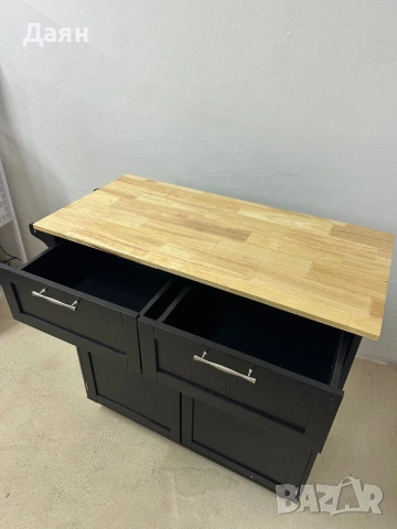 Многофункционален дървен кухненски шкаф с 2 чекмеджета на колелца HOMCOM, снимка 7 - Шкафове - 53141154