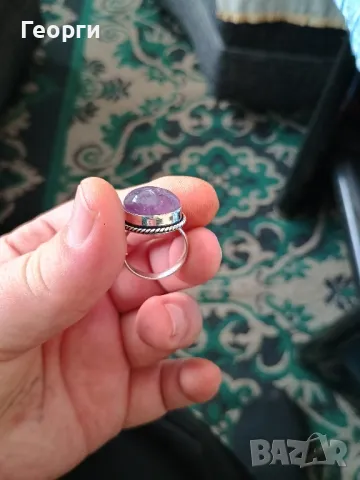 Пръстен с аметист, снимка 3 - Пръстени - 50099158