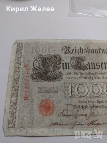 Райх банкнота - Германия - 1000 марки / 1910 година - 17995, снимка 3 - Нумизматика и бонистика - 31029694