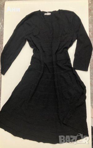 Плътна черна рокля H&M M размер, снимка 1 - Рокли - 31592134