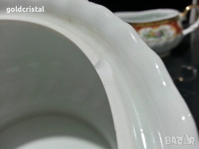 Стар български порцелан китка супник сосиера солници, снимка 6 - Антикварни и старинни предмети - 53135897