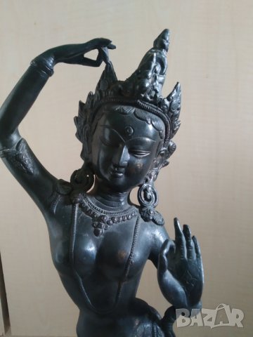 старинна,антична азиатска бронзова статутка, снимка 2 - Други ценни предмети - 39767786