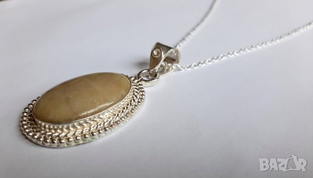 Арт Колие от естествен яспис, медальон, висулка, снимка 6 - Колиета, медальони, синджири - 31231692