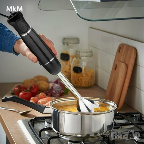 OXA Мощен 4-в-1 Комплект Потопяем Ръчен Пасатор, снимка 3 - Чопъри и пасатори - 50781091