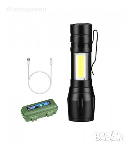 2844 Ултра ярко джобно фенерче XPE+COB със ZOOM, снимка 2 - Къмпинг осветление - 34268533