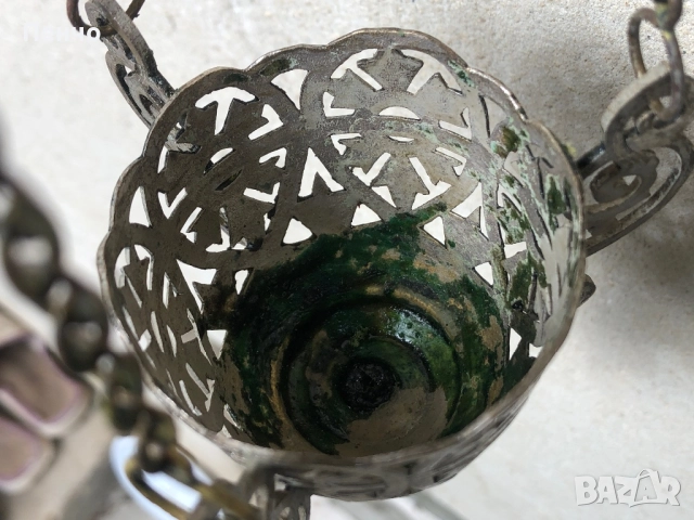 старо бронзово кандило, снимка 13 - Антикварни и старинни предмети - 34869091