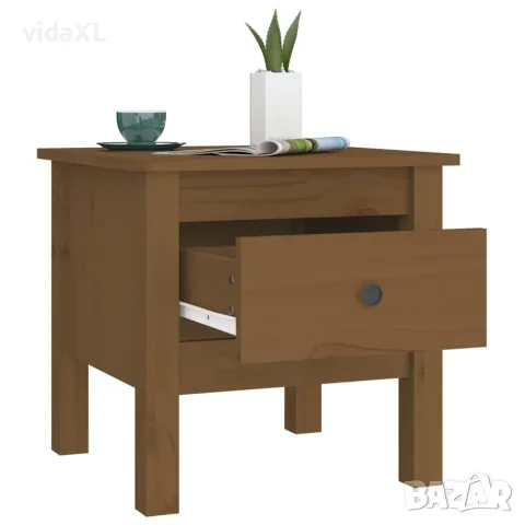 vidaXL Странични масички 2 бр меденокафяви 40x40x39 см бор масив, снимка 7 - Маси - 56147961