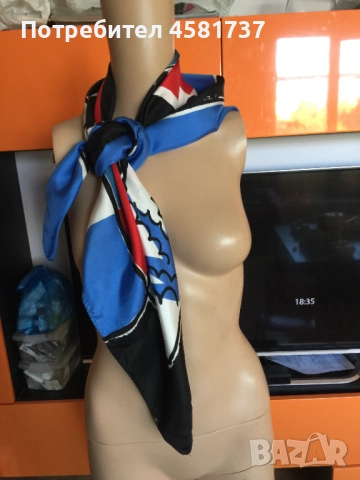 Копринен шал с десен репродукция на картина на César Manrique, снимка 9 - Шалове - 51759046