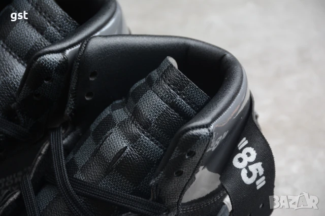 Уникални Редки Маратонки Nike Air Jordan 1 x Off Whit x LV Louis Vuitton All Black Кецове , снимка 11 - Маратонки - 50476851