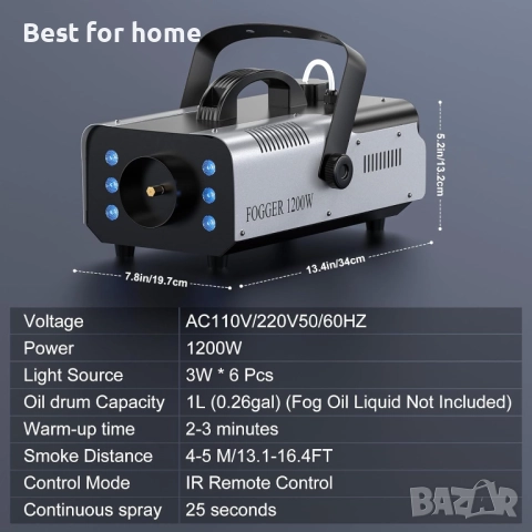 UKing 1200 W RGB машина за мъгла за външна употреба с 6 контролируеми цветни светлини , снимка 5 - Друга електроника - 51759604