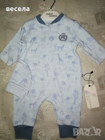 Бебешки гащеризон, син цвят  предно закопчаване, изцяло с цип, снимка 4 - Бебешки гащеризони - 40845111