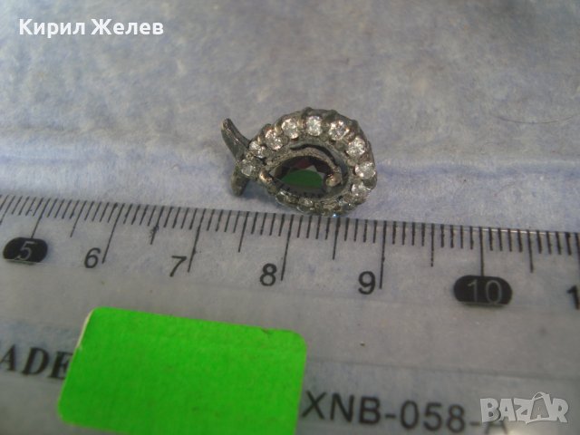 СТАРА СРЕБЪРНА СКЪПОЦЕННА РЕТРО АРТ ОБЕЦА ОКСИДИРАНО СРЕБРО с МАРКАЗИТ и ЦИРКОНИ 32368, снимка 6 - Антикварни и старинни предмети - 38360763