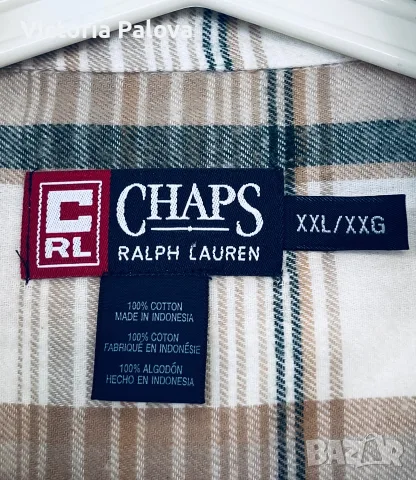 НОВА Карирана Риза Chaps Ralph Lauren | Винтидж Уникат от 90-те (Размер XL/2XL), снимка 11 - Ризи - 55967184