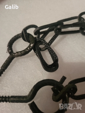  Закачалка от ковано желязо и масивно дърво, снимка 11 - Закачалки - 52796092