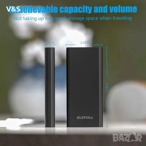 ELEFULL 10000mAh Power bank с фенерчета - Преносима захранваща банка с фенерче за всички мобилни тел, снимка 3 - Външни батерии - 48043955
