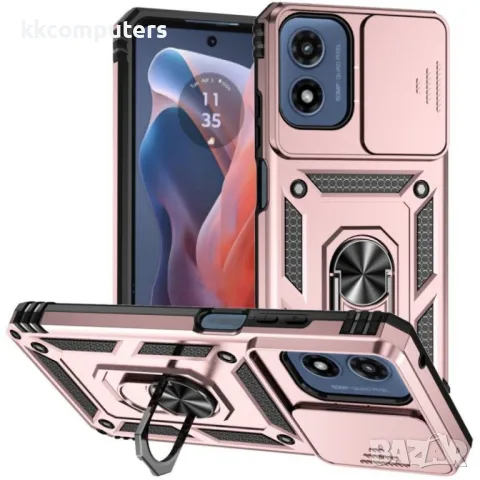 Motorola Moto G Play (2024) Удароустойчив Ring Holder/Lens Protector Калъф и Протектор, снимка 5 - Калъфи, кейсове - 49920617