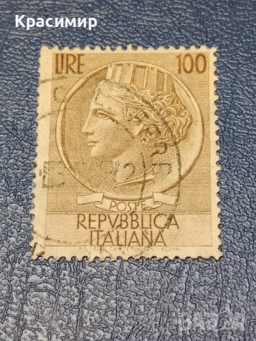 Винтидж ПОЩЕНСКА марка 100 лири, снимка 2 - Филателия - 53115208
