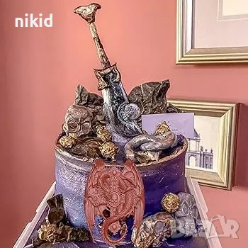 Голям дракон змей на кръст с череп силиконов молд форма фондан шоколад гипс украса декор , снимка 4 - Форми - 47941094