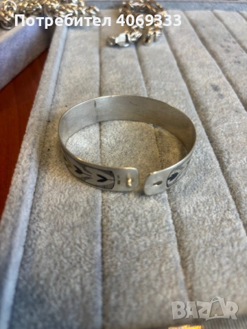 Руска Сребърна гривна проба 875, снимка 5 - Гривни - 54172108