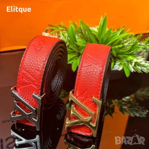 колани от естествена кожа в кутия на марката Louis Vuitton , снимка 2 - Колани - 54307171