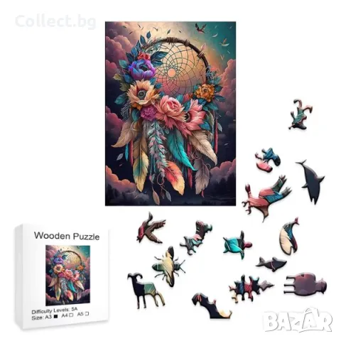 Дървен пъзел - Капан за сънища, снимка 2 - Пъзели - 48697774
