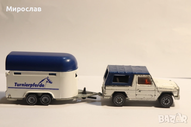 1/55?? SIKU MERCEDES BENZ ПРЕВОЗ ЗА КОНЕ КОЛИЧКА МОДЕЛ, снимка 6 - Колекции - 52976546