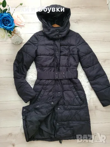 Дълго зимно черно яке с качулка Vero Moda, снимка 3 - Якета - 56225110