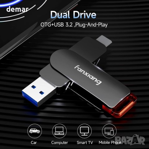 fanxiang 512GB USB стик, до 560 MB/s, тип C+ USB A USB3.2 Gen2, снимка 2 - USB Flash памети - 44178965
