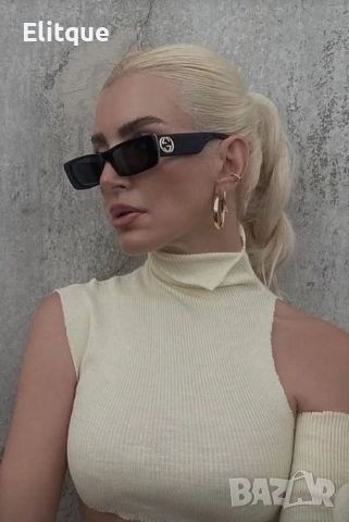 очила с черен обикновен калъф и ув защита gucci